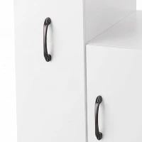 HOMCOM Kitchen Trolley on Wheels, Rolling Kitchen Island Cart with Power Outlet, Cabinet, Pull-Out Drawer, White(m-11)