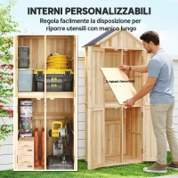 Outsunny Armadio da Esterno per Attrezzi con Ripiani Rimovibili(m-6)
