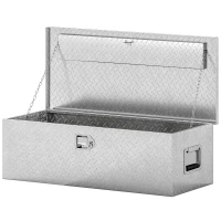 HOMCOM Cutie pentru Scule de 43L din Aluminiu cu Încuietoare, 2 Chei și Mâner Lateral, 76,2x33x24,4 cm, Argintiu(m-12)