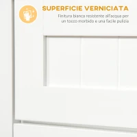 HOMCOM Mobile Cucina per Microonde con Cassetto e Armadietto 2 Ante, 60x40x122.5 cm, Bianco(m-6)