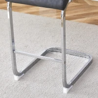 Lot de 2 tabourets de bar style nordique, design élégant, idéal pour cuisine, bar ou restaurant, 38.9x46.5x96.5 cm, Gris foncé+Argent(m-7)