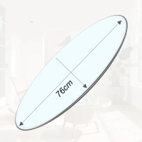 Plateau de table rond en verre trempé, ultra résistant, résistant à la chaleur, 76x76x0.72 cm, Transparent(m-3)