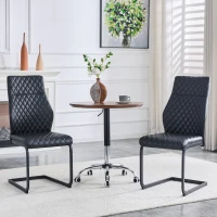 Chaise de salle à manger, confort optimal, structure métallique noire robuste, 43,00x63,00x100,00 cm, Noir(m-1)
