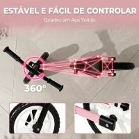 AIYAPLAY Bicicleta de Equilíbrio para Crianças 2-5 Anos com Rodas Luminosas e Silenciosas, Assento e Guiador Ajustáveis, Rosa(m-6)