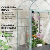 Outsunny Serra a Parete con Sacco per Piante e Ingresso Avvolgibile, in Acciaio e Plastica, 89x50x152 cm, Trasparente(m-4)
