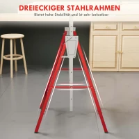 HOMCOM Set van 2 Schragen, Ondersteuning, Staal, Rood(m-5)