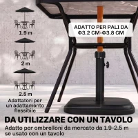 Outsunny Base per Ombrellone da Giardino in Plastica e Cemento da 11kg, 36x36x31cm, Nero(m-4)