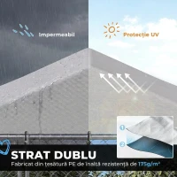 PawHut Țarc Exterior Câini Oțel, Plasă Galvanizată, Țesătură Oxford, 4x2,3x1,5m, Argintiu(m-6)