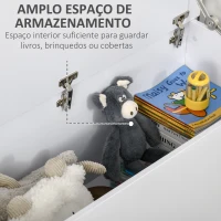 HOMCOM Baú de Armazenamento, Banco de Armazenamento com Dobradiça de Segurança, Estilo Moderno, para Entrada, Quarto, Sala de Estar, 100x40x40 cm, Branco(m-4)