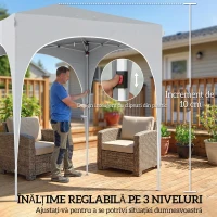 Outsunny Pavilion pliabil 2x2 m, reglabil, cu 4 pereți laterali, din metal și țesătură Oxford gri deschis(m-7)