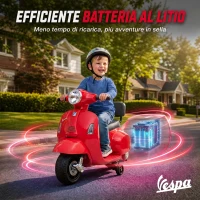 AIYAPLAY Moto Elettrica per Bambini 1.5-3 Anni MINI VESPA GTS 6V, Rossa(m-6)