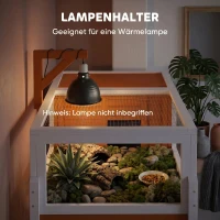 PawHut Houten schildpaddenhuis met hoofdruimte, zichtvenster, deksel, 104 x 53 x 82 cm, wit/oranje(m-7)