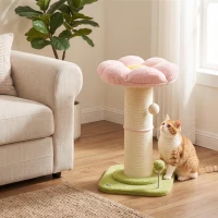 PawHut Cat Tree, Flower Cat Scratching Post with Thick Sisal Post, Dangling & Spring Balls, Bed, Kitty Activity Centre(m-13)
