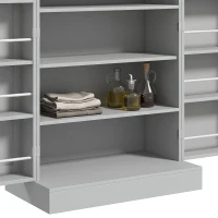 HOMCOM Armario Despensa de Cocina con 4 Puertas con Estantes Estantes Ajustables para Sala de Estar Comedor Gris(m-13)
