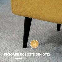 HOMCOM Bancă pentru Capătul Patului cu Spațiu de Depozitare și Tapițerie din Poliester Galben, 101x38.5x44.5 cm(m-5)