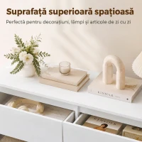 HOMCOM Comodă cu Sertare 6 Sertare Modernă cu Mânere Integrate Ascunse, Economisire Spațiu, PAL, 100x35x69 cm, Alb(m-6)