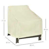 Outsunny Funda Protectora para Muebles de Jardín 68x87x77cm Funda de Tela Oxford 600D Impermeable para Patio Terraza Color Beige(m-3)