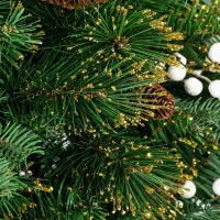 HOMCOM 6ft Artificial Christmas Tree, Fir Hinged Xmas Tree with 716 Branch Tips, Foldable Metal Stand, Easy Assembly, Green(m-10)