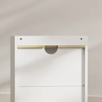 HOMCOM Mesa de Cabeceira Moderna Mesa de Noite com Gaveta com Corrediças Nicho Tampo Passa-cabos 42x37x55 cm Branco e Carvalho(m-10)