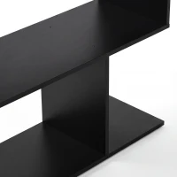 HOMCOM 110 cm L-Shaped Desk, Small Computer Desk with Fabric Drawer and Storage Shelves for Home Office, Study, Black(m-11)