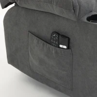 HOMCOM Dual Motor Recliner Chair, 55° Electric Lift Chair for Elderly, Recliner Armchair with Massage and Heat, Dark Grey(m-13)