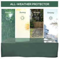 Outsunny 255x142cm Outdoor Garden Rattan Furniture Protective Cover Water UV Resistant(m-4)