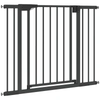 PawHut Barrière de sécurité pour chiens et bébés 76 à 102 cm avec extension fixation par pression sans perçage blanc(m-15)