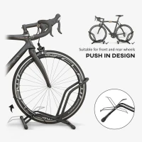 SPORTNOW Portable Bike Floor Stand, Freestanding Bike Rack for 16"-29" Kid's/Mountain/Road Bikes Home Garages Use(m-4)