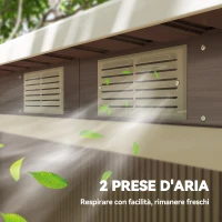 Outsunny Ripostiglio da Giardino in Acciaio con 2 Prese d'Aria e 2 Porte Scorrevoli, 280x130x172 cm, Marrone Legno(m-8)