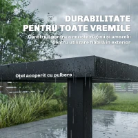 Outsunny Set Mese de Exterior cu Scaune Stivuibile, Gri(m-5)