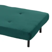 HOMCOM 3-in-1 slaapfauteuil, uitklapbare fauteuil met bedfunctie, verstelbare click-clack-rugleuning, poten van rubberhout, donkergroen(m-11)