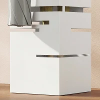 HOMCOM Suporte para Guarda Chuva Metálico com 4 Ganchos e Bandeja de Recolha de Gotas Removível 15,5x15,5x49 cm Branco(m-9)