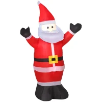 HOMCOM 4ft Inflatable Christmas Santa Claus Xmas Decoration 1 LED Holiday Air Blown Yard Outdoor Décor(m-10)