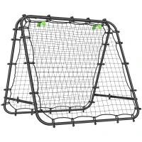 HOMCOM Poartă de Fotbal Rebounder Pliabilă cu Unghi Reglabil și Țăruși, din PE și Metal, 100x95x90 cm, Negru(m-11)