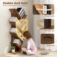 HOMCOM Six-Section Tree Bookcase - Wood-Effect(m-5)