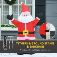 HOMCOM 4ft Inflatable Christmas Santa Claus Xmas Decoration 1 LED Holiday Air Blown Yard Outdoor Décor(m-7)