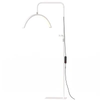 HOMCOM Half Moon Lash Light, 350° Rotatable Head, 7 Colours, Dimmable Beauty Floor Lamp, White(m-1)