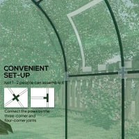 Outsunny 1.8 x 1.8 x 2 m Walk-In Polytunnel Greenhouse - Includes Roll-Up Window and Door, Steel Frame for Garden, Green(m-7)