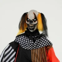 HOMCOM Geanimeerde Halloween-popcornclown met opspringend hoofd, griezelgeluid, kermismuziek en lichtgevende ogen(m-10)
