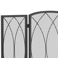 HOMCOM Geometrisch 3-delig inklapbaar metalen vonkenscherm, hittebestendig haardscherm, zwart(m-11)