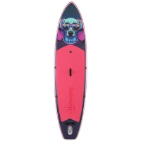 Outsunny SUP gonflabil cu scaun, vâslă și accesorii, din plastic și EVA, 335x82x15 cm, albastru și roz(m-1)
