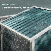 Outsunny Casetta da Giardino in Metallo con Porte Scorrevoli e Lucchetto con Chiavi, 2.1x1.2x1.9m, Verde(m-7)