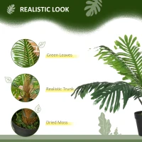 Outsunny 2 Pack 60cm Artificial Palm Tree Decorative Plant with Nursery Pot, Fake Tropical Tree for Indoor Outdoor Decor(m-5)
