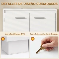 HOMCOM Mueble Bajo Lavabo de Baño Moderno Independiente con Recorte en U Estante Ajustable Blanco(m-7)