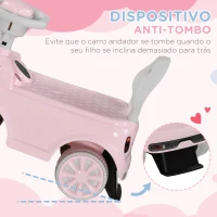 AIYAPLAY Carro Andador para Bebés de 18-36 Meses Carro Andador com Volante Buzina e Sistema Anti-Tombo  53x25x35 cm Rosa(m-4)