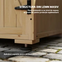 Outsunny Dulap de Exterior cu Raft Interior Reglabil și Acoperiș Înclinat, din Lemn de Brad, 77.5x88x90 cm(m-7)