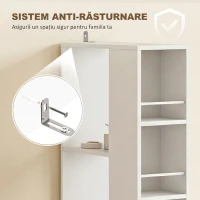 HOMCOM Dulap de Baie Înalt și Îngust cu 2 Sertare, 135 cm, Alb(m-6)