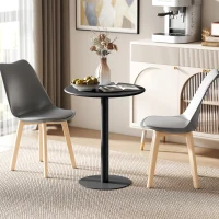 HOMCOM Mesa de Refeição Redonda para 2 Pessoas Mesa de Cozinha de Aço para Interior e Exterior Ø60x72 cm Preto(m-2)