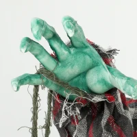 HOMCOM Levensgrote geanimeerde Halloween-zombie, 170 cm, met geluids- en aanraakactivatie, griezeldecoratie(m-13)