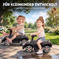 AIYAPLAY Porsche kinderloopauto met claxon, verlichting en motorgeluiden, voor 18-36 maanden, matzwart(m-6)